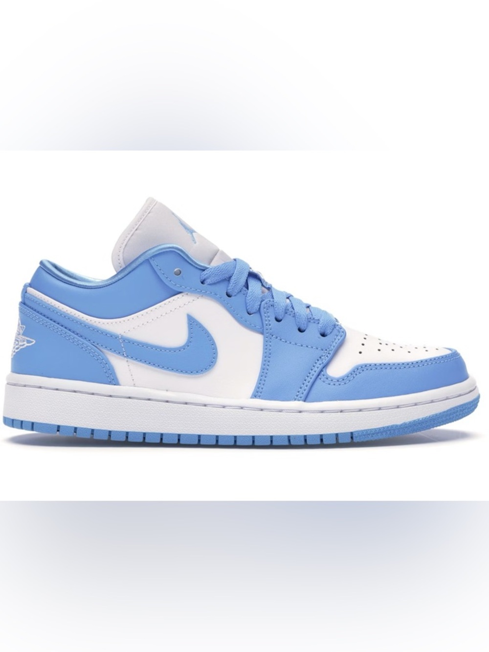 Nike Air Jordan 1 Low White and Light Blue Sneakers